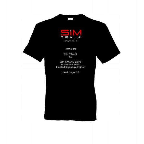 SIM TRAXX T-SHIRT LIMITED SIGNATURE EDITION | HAND SIGNED BY KONRAD | only 16! BLACK | COLLECT AT SIMRACING EXPO in Dortmund 2025!